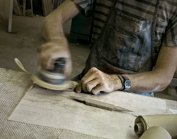 In luthier Rick Turner's shop, 2013